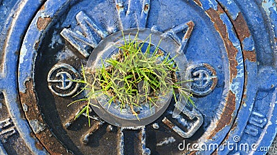 Drain manhole cover Stock Photo