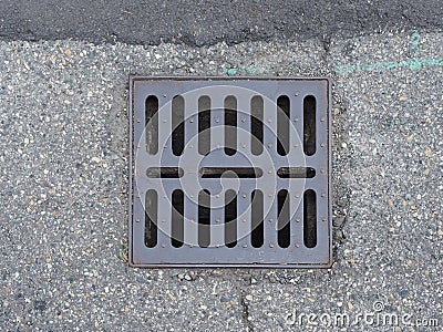 Drain manhole detail Stock Photo