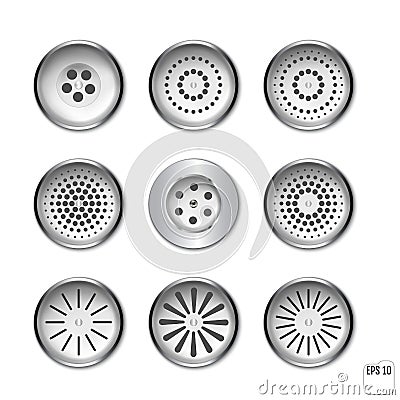Drain manhole with steel grid on sewer Vector Illustration