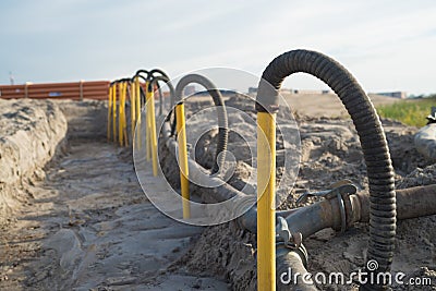 Drainage on construction site Stock Photo