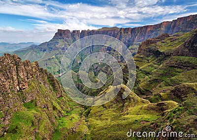 Drakensberg Amphitheatre in South Africa Stock Photo