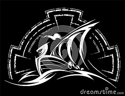 Drakkar Viking vector illustration Vector Illustration