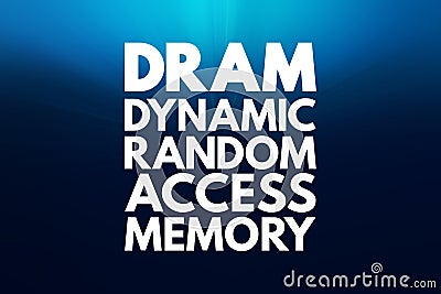 DRAM - Dynamic Random Access Memory acronym, technology concept background Stock Photo