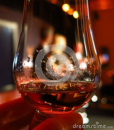 Dram of Scotch whisky or cognac Stock Photo