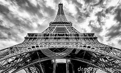 Drama at Eiffel Tower Stock Photo