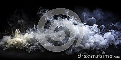 Dramatic Abstract Smoke Background Customizable Black Texture for Visual Design Projects Generative AI and Atmospheric Stock Photo