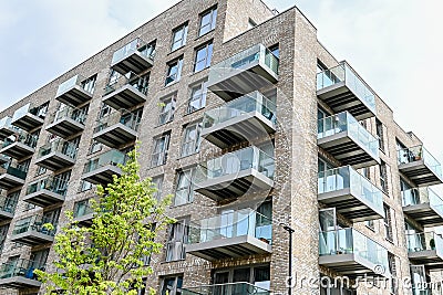 Dramatic angle of a modern apartment building , London Editorial Stock Photo