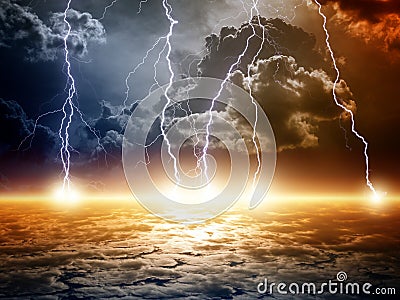 Dramatic apocalyptic background Stock Photo