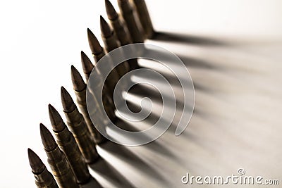 Dramatic backgound of bullet as dangerous, criminal, weapon, fir Stock Photo