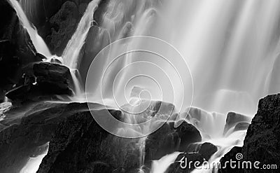 Dramatic blurred view of waterfall flowing Stock Photo