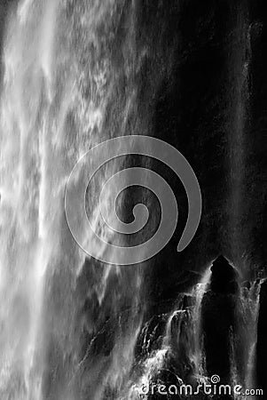 Dramatic blurred view of waterfall flowing Stock Photo