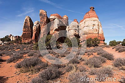 Dramatic Chesler Park within the Needles District, Utah Stock Photo