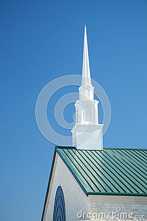 Dramatic Church Spire Stock Photo