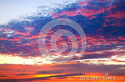 Dramatic colorful sunset sky Stock Photo