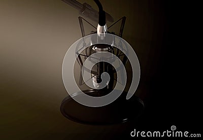 Dramatic Condenser Microphone Stock Photo