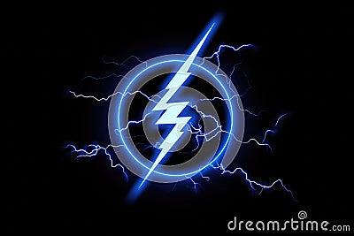 Dramatic depiction of a lightning bolt striking on a deep black background. Perfect for energy, power, and intensity-the Stock Photo