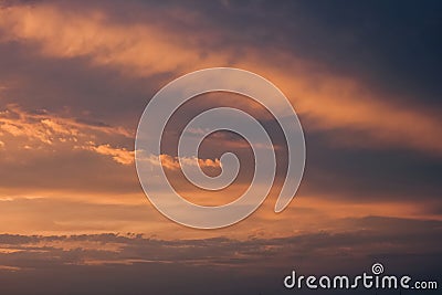 Dramatic evening sky sunset morning sunrise nature backgound. Tranqulity and peace concept Stock Photo