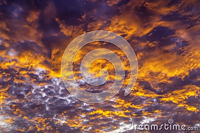 Dramatic fiery sky Stock Photo