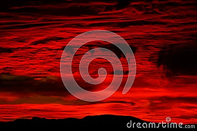 Dramatic fiery storm sky Stock Photo