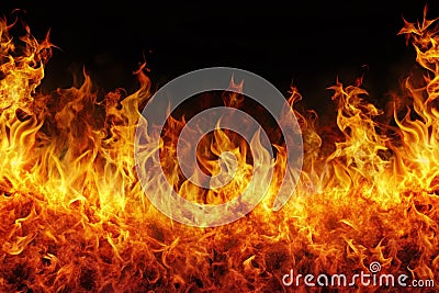 Dramatic Flame Border Design Element Isolated Inferno Line for Graphic Design Web and Print Projects Stock Photo