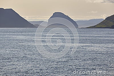 Dramatic island in Faroe archipelago. Atlantic ocean Stock Photo