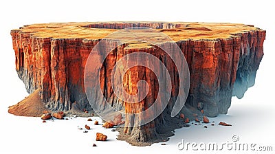 Dramatic Landscape of Caldera Blanca Volcano in Lanzarote Canary Island AI Generated Cartoon Illustration