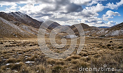 Lindis Pass Otago Stock Photo