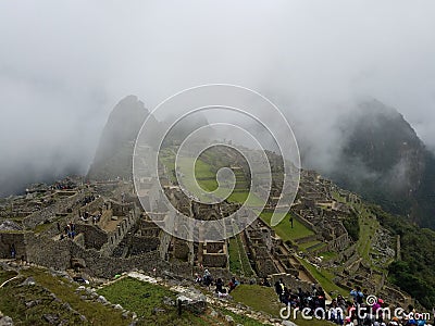 Dramatic Machu Picchu in the Clouds Editorial Stock Photo