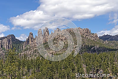 Dramatic Mountain Ridge in the Black Hills Stock Photo