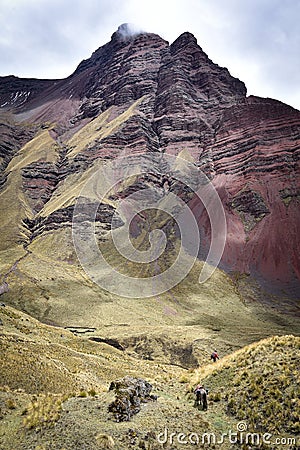 Dramatic mountain scenery on the Ancascocha Trek between Cusco and Machu Picchu Stock Photo