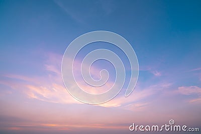 Dramatic pink and blue sky and clouds abstract background. Art picture of orange clouds texture. Beautiful sunset sky. Sunset sky Stock Photo