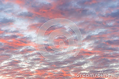 dramatic pink and purple cotton candy sky Stock Photo