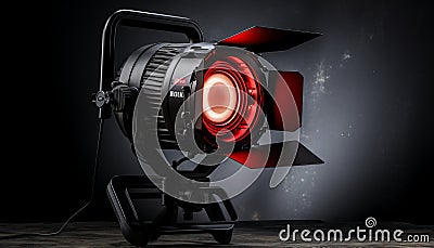 Dramatic red spotlights shining on a captivating stage performance with dynamic lighting effects Stock Photo