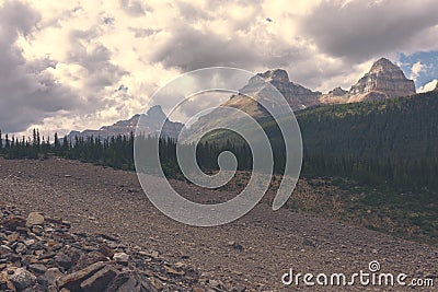 Dramatic Scene Over The Canadian Rockies Stock Photo