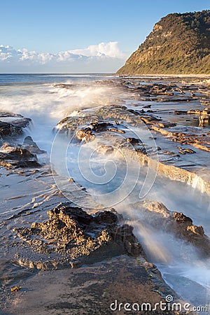 Dramatic seascape Dudley Beach - Newcastle NSW Australia Stock Photo