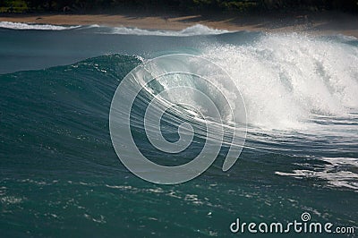 Dramatic Shorebreak Wave Stock Photo