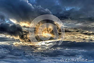 Dramatic skies in HDR Stock Photo