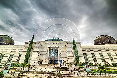 Dramatic sky over Griffith Observatory Stock Photo