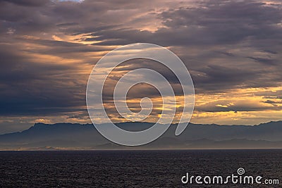 Dramatic Sky Over the Ocean Stock Photo