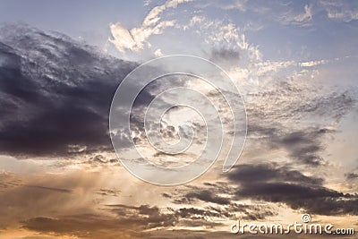 Dramatic sky at sunset Stock Photo