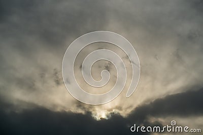 Dramatic sky at sunset, black gray sight Stock Photo