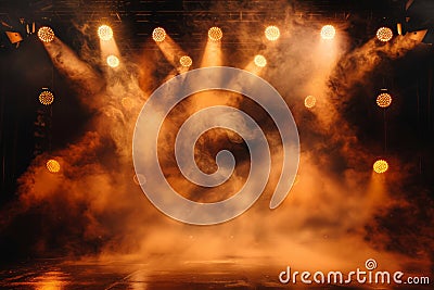 Dramatic Stage Lighting: Prelude to a Spectacular Show Stock Photo