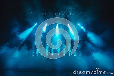 Dramatic Stage Lighting: Prelude to a Spectacular Show Stock Photo