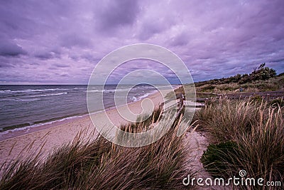 Dramatic stky over Mornington Peninsula Coastline Stock Photo