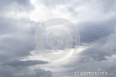 Dramatic stormy sky with gray clouds of indefinite shape Stock Photo