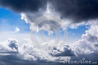 Dramatic sunny cloudy sky Stock Photo