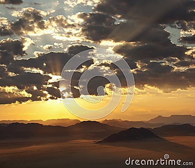 Dramatic sunrise - Namibia Stock Photo