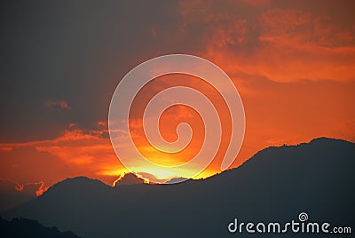 Dramatic sunset Stock Photo