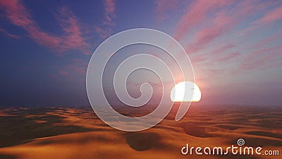 Dramatic sunset in african desert. Sunset desert landscape with sandy african dunes silhouettes against fantastic big setting sun background. Realistic 3D stock video Dramatic sunset in african desert. Sunset desert landscape with sandy african dunes silhouettes against fantastic big setting sun background. Realistic 3D stock video