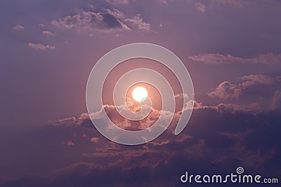 Dramatic sunset with clouds Stock Photo